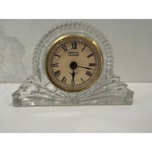 Godinger 24% Lead Crystal Legends Quartz Mantle Desk Clock Needs Battery